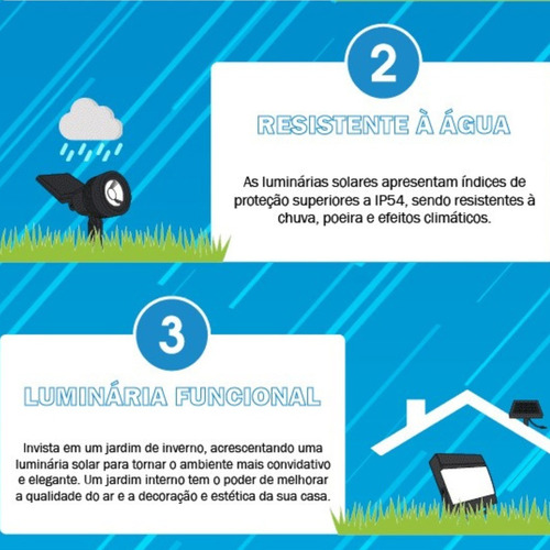 Imagem 8 de 8 de Kit 06 Luminária Espeto Solar Poste De Jardim Decoração Led