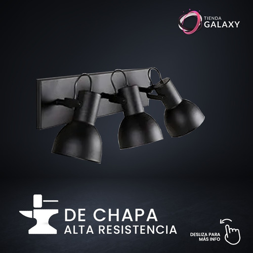 Imagen 4 de 9 de Lampara Aplique Pared Spot Direccional Tres Luces Apto Led