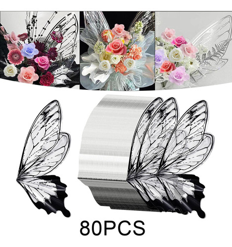 80 Piezas De Papel De Regalo De Flores, Papel De Regalo Para