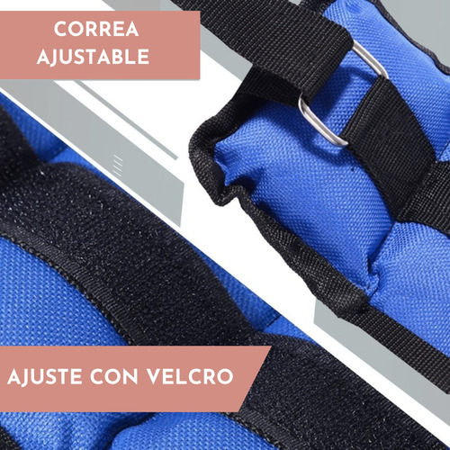 Imagen 5 de 10 de Pesas Tobilleras Muñecas Brazo Pierna 2 Kg Total 1 Kg C/u