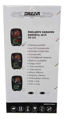 Parlante Cabina 8 Pulgadas Recargable Micrófono 800w P.m.p.o