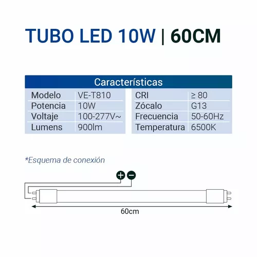 Tubo LED T8 PROLED | CRI 95Ra | LUZ DÍA