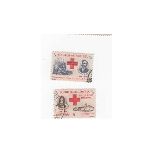 Colombia Estampillas Cruz Roja Henry Dunant 1963