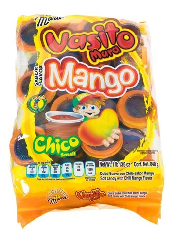 Vasito Mara Chamoy Mango Bolsa Con 15pz.