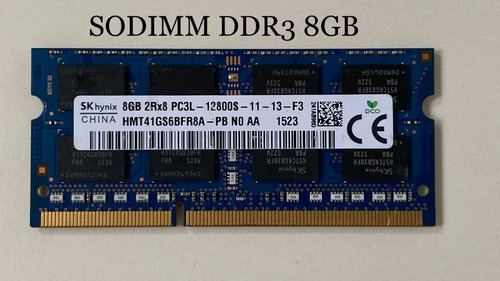 Imagen 1 de 1 de Memoria Ram 8gb Laptop Ddr3