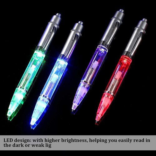 16 Pieces Lighted Tip Pen Led Penlight Light-up Pen Flashlig