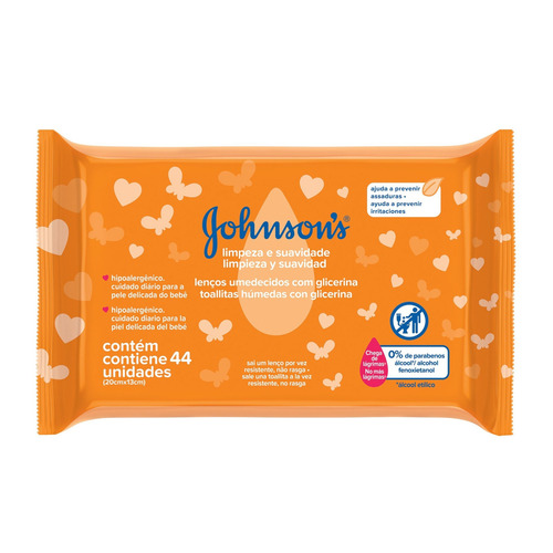 Imagen 1 de 2 de Toallitas húmedas Johnson's Baby Limpieza & Suavidad 44 u