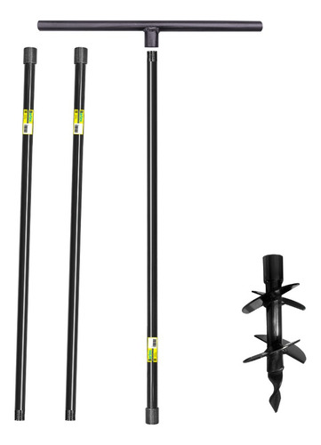 Cavadeira Trado 4 Pol Base 10cm Perfurador Manual 3 Extensão