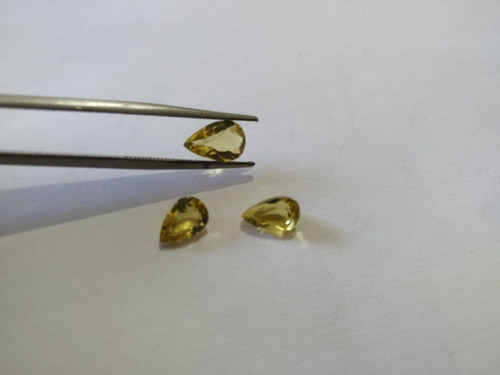 Berilo, Heliodoro Extra Natural 03 Gotas 3 Ct Amarelo Forte