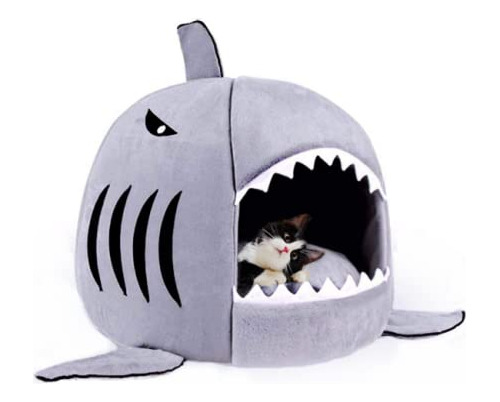 Cama Para Mascotas En Forma De Tiburón Con Un Cojín Y Una.