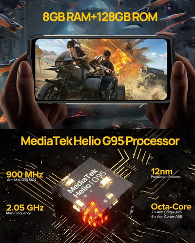 Ulefone Ulefone Power Armor 13 (8gb + 128gb) Rugged Smartphone 13200mah 6.81 Fhd+ Cámara Cuádruple De 48mp Android 11 Nfc Otg Cell Phone