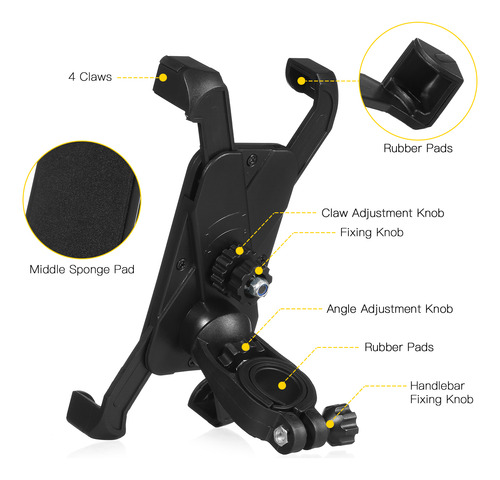 Soporte De Montaje Para Bicicleta Y Teléfono Con Rotación De