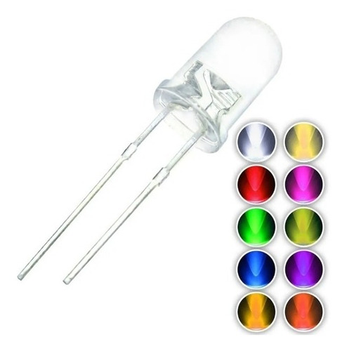 Led 5mm Chorro - Leds Alto Brillo Calidad X100 Unidades