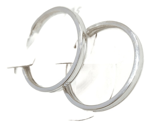 Aros Argollas Chatas De Plata 925 25 Mm