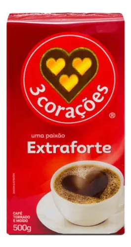 Café Torrado e Moído a Vácuo Extraforte Pacote 500g 3 Corações