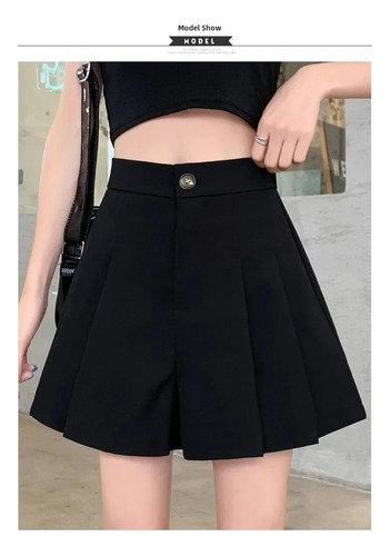 Minifalda Plisada En A De Cintura Alta De Verano Para Mujer
