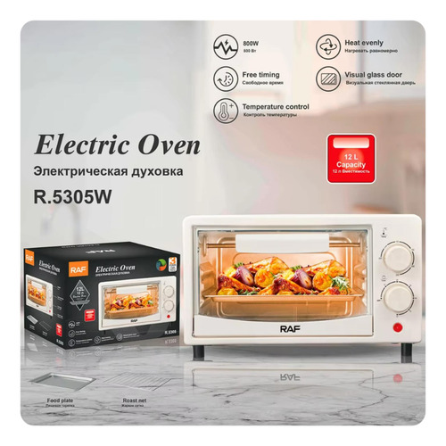 Mini Horno Electrico 12l 800w Blanco R5305w Raf