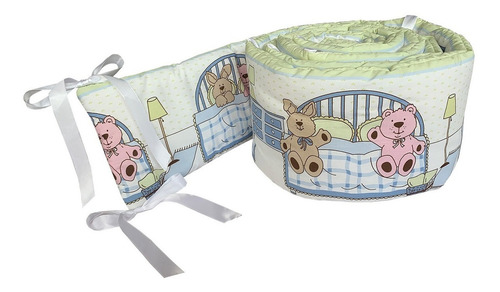 Protectores De Cuna Bumper Doble Vista Súper Suave Bambineto Zoo