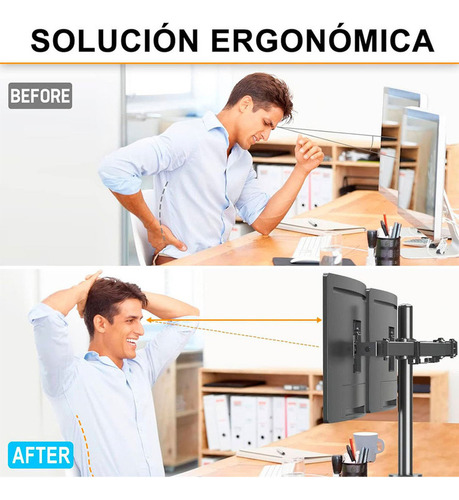 Soporte Articulado 2 Monitores 15-33 Pulgadas De Escritorio