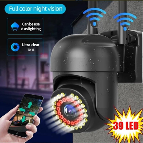 Para Cámara De Seguridad Wifi Exterior 39 Led Con Alarma