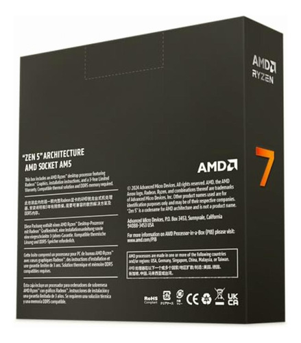 Amd Ryzen 7 9700x Procesador De Computadora Desbloqueado