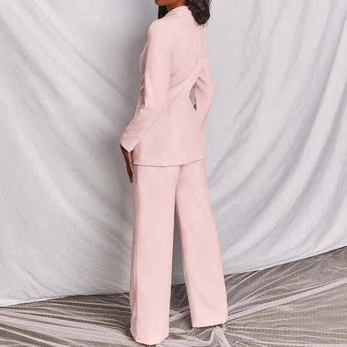Conjunto De Chaqueta Y Pantalón Casual De Mujer A La Moda
