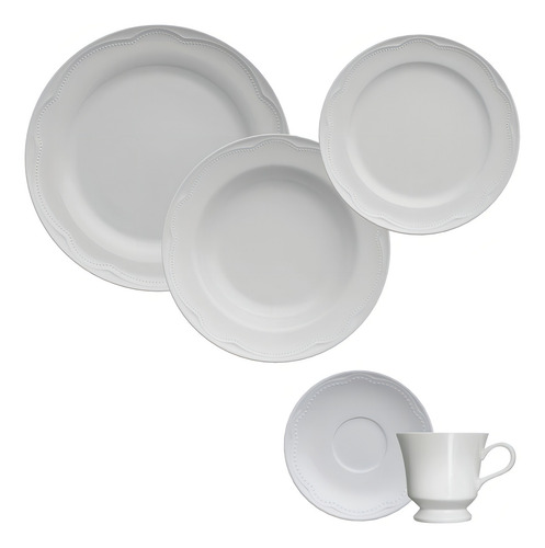 Germer Cotage Jogo Jantar/cha 30 Pcs - Cor Branco Liso