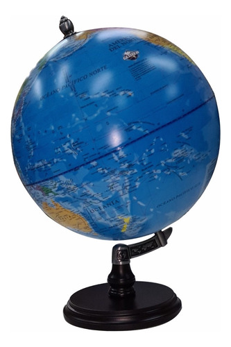 Globo Terráqueo Elbrus Celeste 30cm Gloter Base Madera