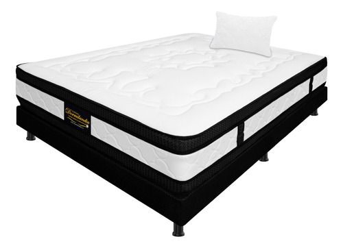 Combo Hibrido R Doble Sensación Sencillo +base Cama+almohada