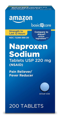 Basic Care Tabletas De Naproxeno Sódico 200u Como Aleve