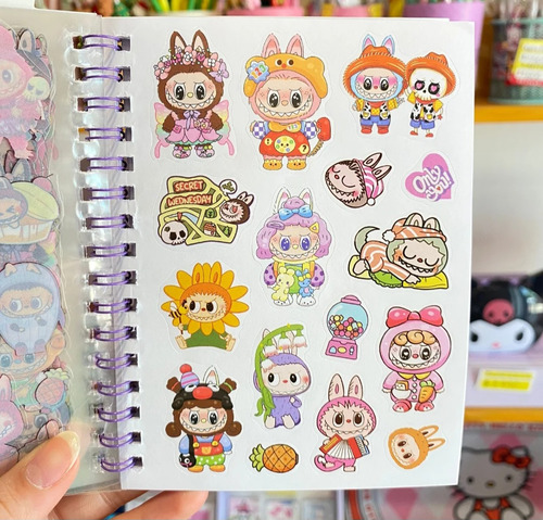 Libreta Labubu Con Stickers Libreta Sensorial Labubu