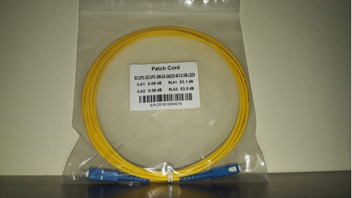 Patch Cord Sc/upc-sm-sx-g652d 3.0 3mts Lszh