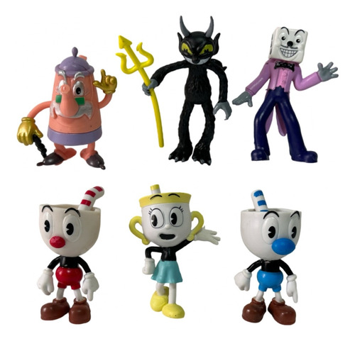 Set 6 Figuras De Acción Cuphead 9-11 Cm Pvc