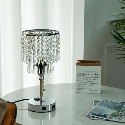 Lámpara De Mesa Usb De Cristal Con Interruptor De Cadena Con