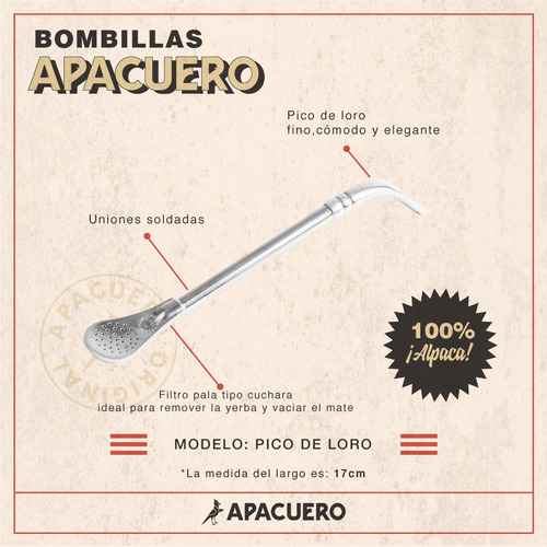 Bombilla Artesanal Pico De Loro