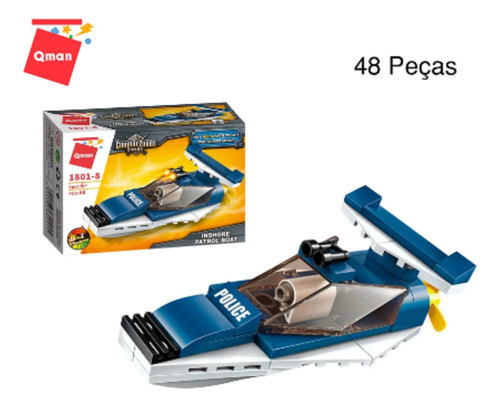 Kit De Blocos De Montar Combat Zones Policial Qman 381 Peças