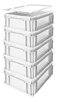 Comprar 5 Contenedores 40x30x12cm 4312a + 5 Tapas 40x30cm Tp4300 Bco