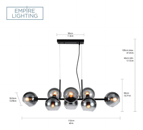 Lámpara Colgante Led Orion De Empire Lighting, Moderna Dorado