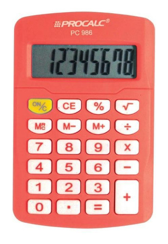 Calculadora Pessoal Procalc Pc986-o 8 Digitos Laranja