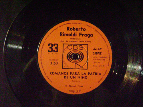 Roberto Rimoldi Fraga-romance Para La Patria-vinilo Simple