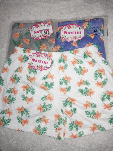 Shorts De Dama Cortos Tipo Pijama, Colores Varios 