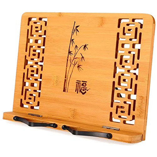 Soporte De Bambú Plegable Para Libros (13,2 X 9,4 PuLG...