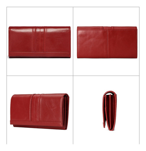 - Carteras De Piel Para Mujer, Retro Cartera Con Bloqueo