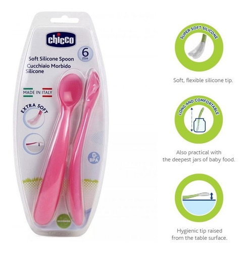Imagen 5 de 6 de Chicco Softly Spoon 2 Cucharas Flexibles 6m Verde Maternelle