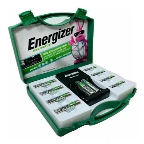 Energizer Recargable - Kit de batería - 6 AA y 4 AAA - Baterías con  cargador de baterías recargables con cargador potente en una hora 100% 4  puertos 