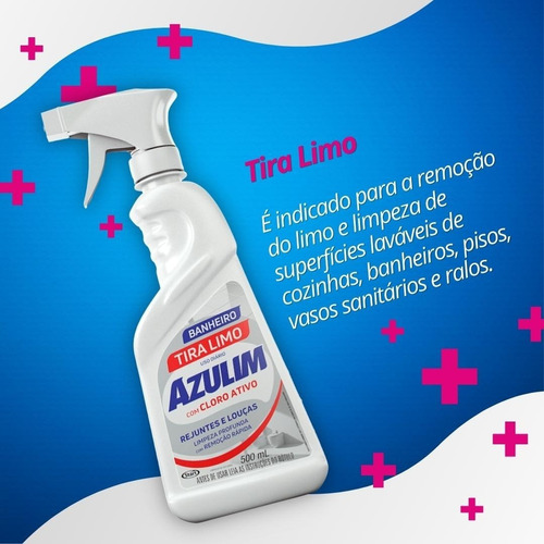 Tira Limo Azulim 500ml Gatilho Limpa Rejuntes Banheiro