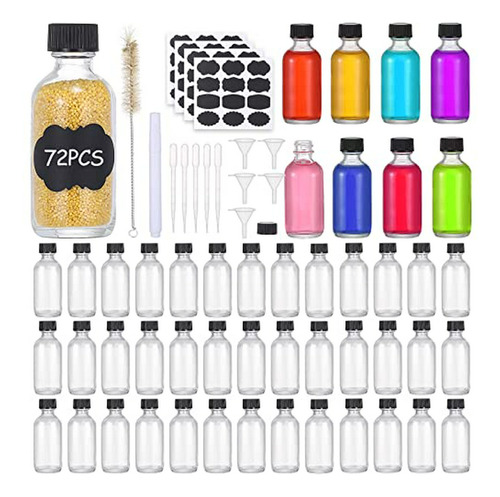 Pack De 72 Botellas De Vidrio Transparente De 2oz (60ml)