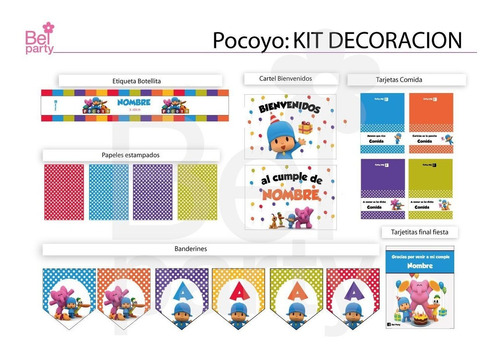 Kit Imprimible Pocoyo Candy Bar Cumpleaños