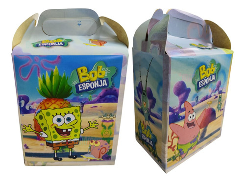 40 Caja Dulcera/lonchera Bob Esponja.fiesta,dulces,40 Niños