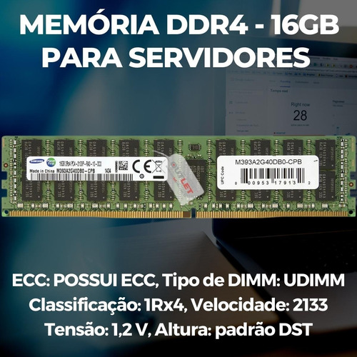 Memória16gb 2rx4 Pc4 2133p Pc4 17000r Ddr4 Registrado Server